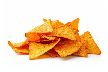 Spicy tikka masala chips isolated on white