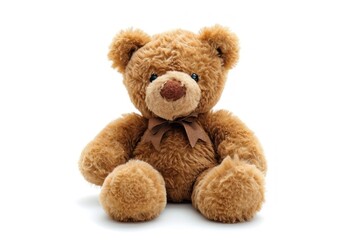 Teddy bear alone on white background