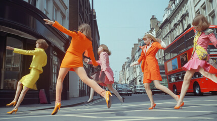Swinging London in the 60s with a primary focus on full-bodied female models	
