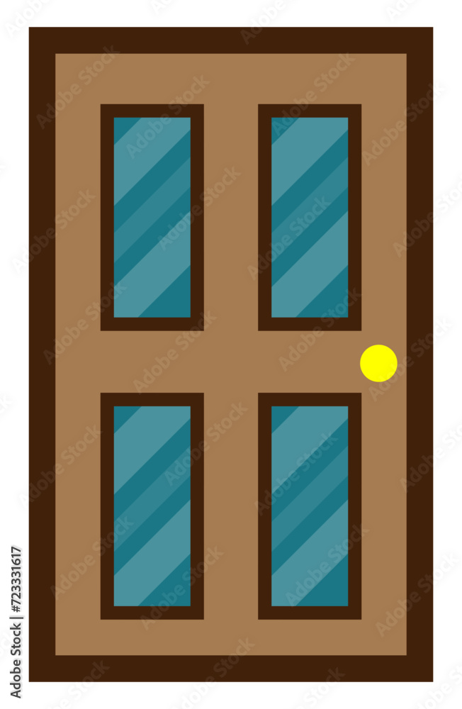 Canvas Prints wooden door front. vector illustration.