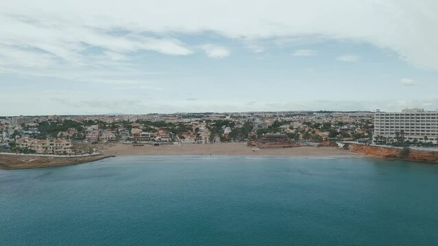Aerial view of the beaches and coves of Orihuela Costa, Alicante province, Spain