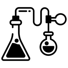 Chemical glyph and line vector illustration