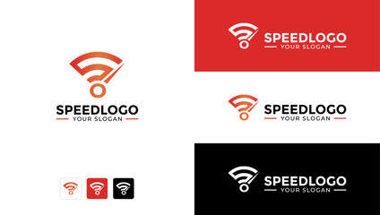 Letter S speed and WIFI speed logo template