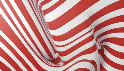Wavy red and white striped abstract background 