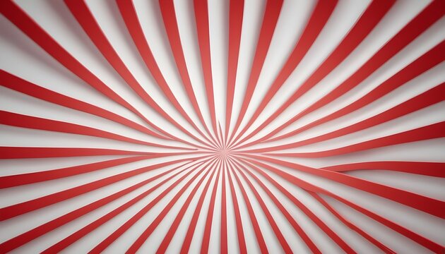 red and white stripes concentric sunburst background 3d