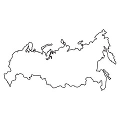 Russia map with black tone white background, illustration, textured , Symbols of Russia,vector illustration in eps 10.