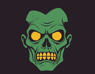 Zombie head illustration on a zombie theme