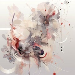 Abstract relaxing illustration in pink, orange and neutrals