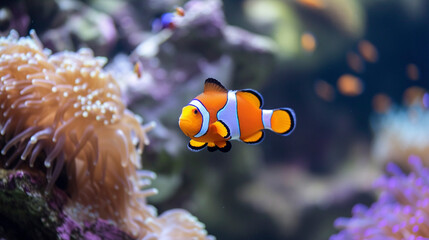 Fototapeta na wymiar Clownfish in Anemone 