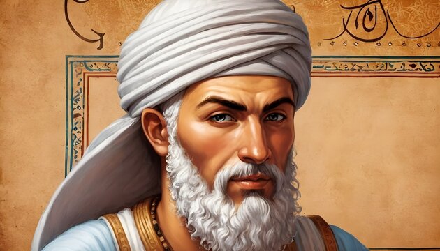 An artificial intelligence visual depiction of Ibn Battuta, the Moroccan explorer and geographer.