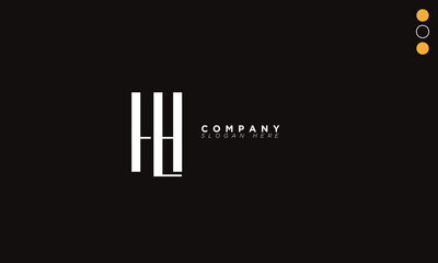  HL Alphabet letters Initials Monogram logo LH, H and L