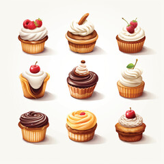 Simple logo of sweet food 3D realistic render.
