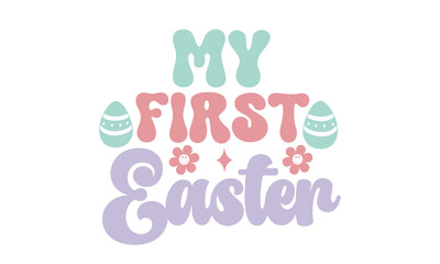 Retro Easter Svg Design, Easter Retro SVG Design, Easter Day SVG Design, Easter SVG Design, Easter Bunny, Easter Egg, Easter Vector, Sublimation
