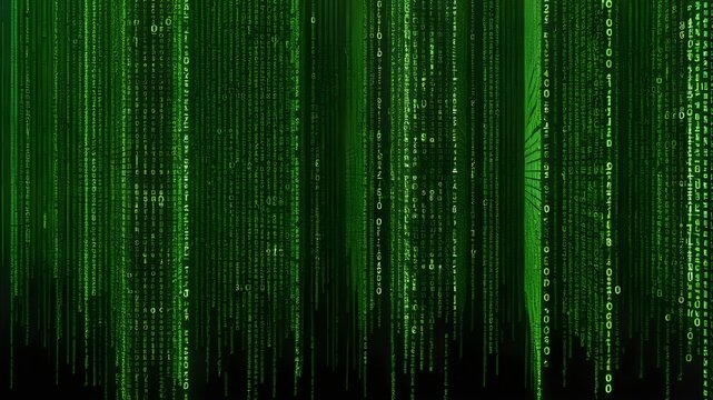 green binary code, matrix code background, coding matrix wallpaper. computer technology