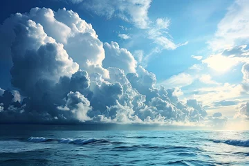 Deurstickers Beautiful landscape blue sky cloud background and Panorama of sky wallpaper © pixeness
