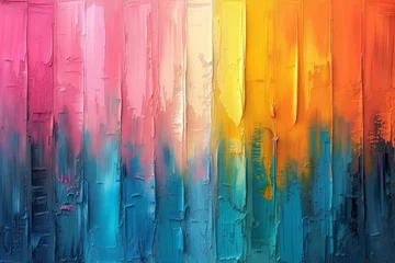 Foto op Canvas Vibrant brushstrokes of colorful paint create an abstract masterpiece, capturing the essence of childlike creativity and the endless possibilities of art © Larisa AI