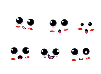 cute comic cartoon eyes set