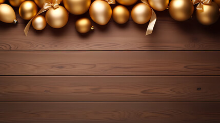 Naklejka premium Luxurious Christmas balls on glowing bokeh background, Christmas and New Year minimalistic background