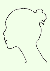 silhouette of a woman art poster