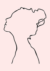 silhouette of a woman art poster