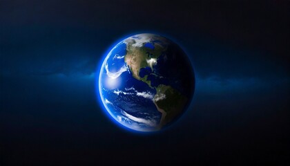 Fototapeta na wymiar blue planet earth at night earth in deep black space america continent elements of this image furnished by nasa