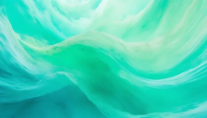 an airy dance of mint green and seafoam blue abstract shape 