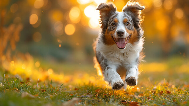 Herbstlicher Sprint &ndash; Ein Border Collie genie&szlig;t das Rennen