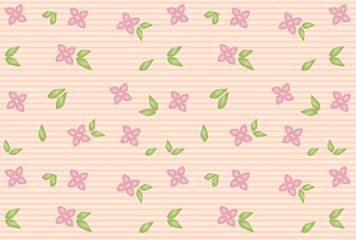 Seamless pattern with purple flowers and leaves