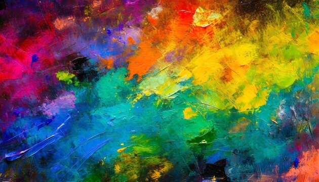 abstract colorful painting palette bright abstract painting similar to a child s drawing traces of paint and blotches scratched surface macro oil thick paint vintage art wallpaper
