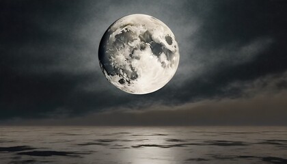 Naklejka na ściany i meble marbled full moon in dark