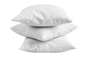 Fototapeta na wymiar Three blank soft pillows isolated on white transparent background PNG