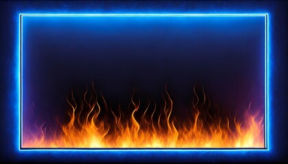 abstract blue fire frame