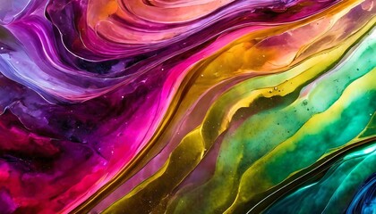 neon fluid art abstract colorful background wallpaper mixing acrylic paints modern art marble...