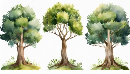 watercolor genealogical family tree watercolor children s tree botanical season isolated...