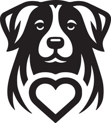 dog with heart vector art design