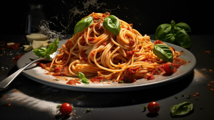 Classic Italian pasta dish, with perfectly twirled spaghetti