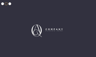  AQ Alphabet letters Initials Monogram logo QA, A and Q