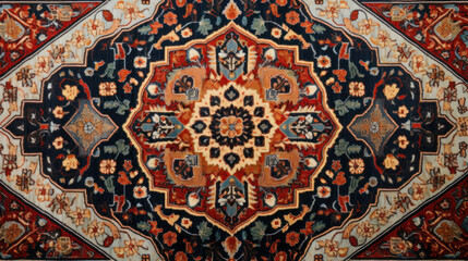 The intricate details of a Persian rug
