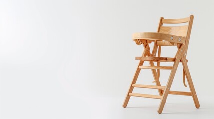 baby high chair side view studio shot in white background