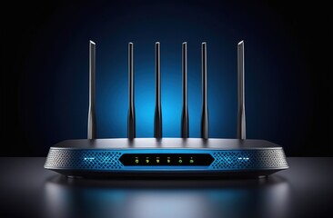 Futuristic technology, router 6G in working process