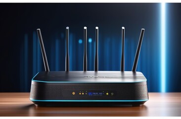 Futuristic technology, router 6G in working process