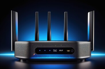 Futuristic technology, router 6G in working process