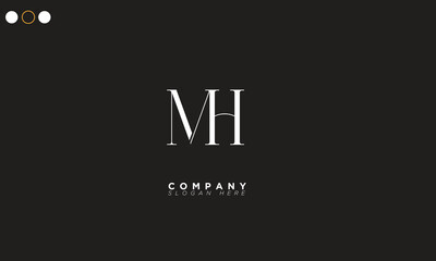 Fototapeta na wymiar MH Alphabet letters Initials Monogram logo HM, M and H