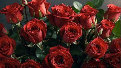 Obraz premium Luxurious Comfort with a Bouquet of Red Roses