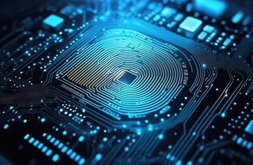 Futuristic technology, electronic circuit board