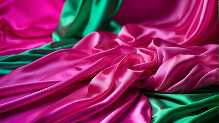 Fuchsia & neon green silk background