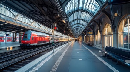 Main Train station in Zurich Switzerland. Platform view - obrazy, fototapety, plakaty