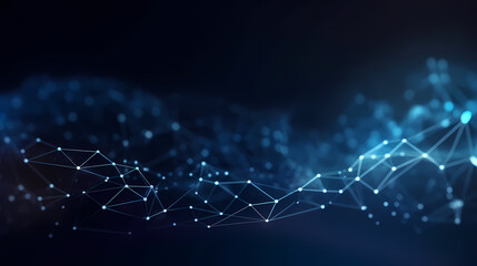Future digital technology, abstract digital waves and particles on dark background