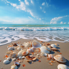 Fototapeta na wymiar a seashells on a beach