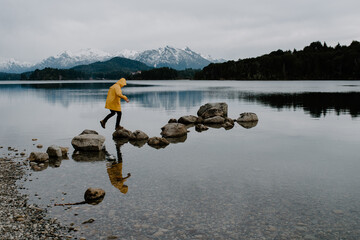 Walking in the lake Argentina